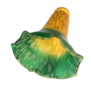 Amber Green Glass Tiffany Style 5.75" Tulip Lily Replacement Lamp Shade - Picture 1 of 11