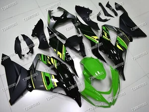 Green Black ABS Injection Mold Bodywork Fairing Kit for Ninja ZX-6R 2013-2018 - Picture 1 of 9