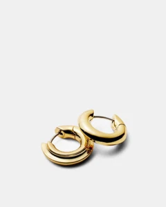Mimco Lets Groove Hoop Earrings, Gold, 18 karat gold plated , Jewellery, BNWT - Picture 1 of 5