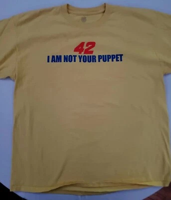 Camiseta De Colección Muy Rara Juan Pablo Montoya #42 I'm Not Your Puppet XL NASCAR  Foto 1 de 2