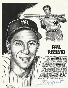 PHIL RIZZUTO NEW YORK YANKEES  SIGNED 8 1/2 x 11 PHOTO - Picture 1 of 1