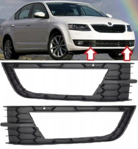 SET / PAIR FRONT FOG LIGHT GRILL FITS FOR SKODA OCTAVIA III (5E) 2013-2017 - Picture 1 of 5