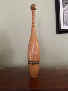 Vintage Antique Early 1900's ? Wooden Juggling Circus Exercise Clubs LARGE 18.5" - Picture 1 of 7