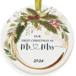 Wedding Gifts for Couple Our First Christmas Married Ornament 2024 First Chri... - Picture 1 of 7