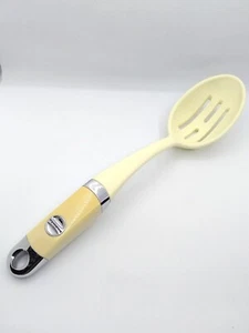 KitchenAid Heavy Duty thick Rubber  cream/yellow Slotted spoon utensil 13.25" - Picture 1 of 12