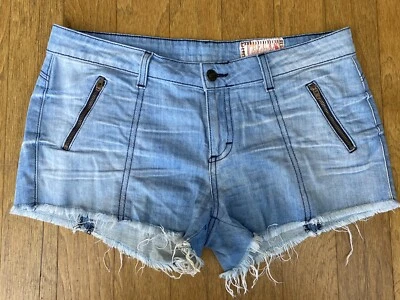 SIWY Denim Frayed Cut-Off Jean Shorts Zipper Pockets Magnolia ~ Size 29 - Image 1 of 4