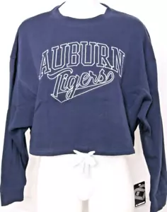 NEW Auburn Tigers AU Colosseum Navy Crew Neck Cropped Sweatshirt Women's M - Picture 1 of 9