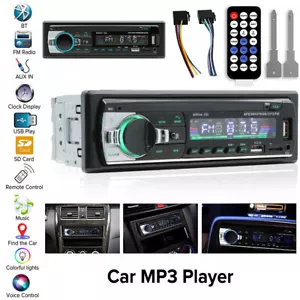 Car Radio Stereo Bluetooth FM Audio Head MP3/USB/SD/AUX In-Dash Unit Player 1Din - Picture 1 of 22