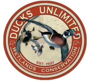 DUCKS UNLIMITED TIN SIGN METAL POSTER ART OUTDOOR HUNTING MALLARD BIRD MAN CAVE - Picture 1 of 1