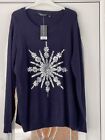 NEW WITH TAG NAVY BLUE SEQUIN CHRISTMAS JUMPER SIZE 22