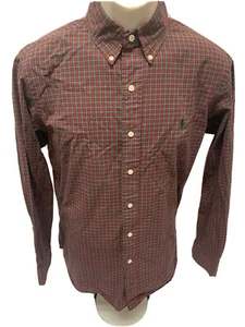 Camisa Ralph Lauren Para Hombre Mediana A Cuadros Con Botones Manga Larga Ajuste Personalizado - Imagen 1 de 6