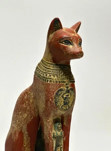 Unikat ÄGYPTISCHE BASTET Göttin STATUE KATZE geschnitzter ÄGYPTEN Stein - Bild 1 von 9