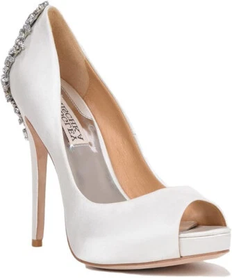 Badgley Mischka Gorgeous Kiara White Crystal Embellished Heels Womens 8.5 - Image 1 of 4