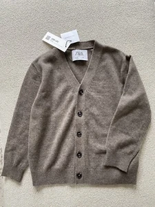 ZARA NWT 100% cashmere knit Cardigan kids boys size 6 years - Picture 1 of 8