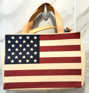 Amanda Smith Peach American Flag Shoulder Bag Detachable Crossbody Strap 11x8x3 - Picture 1 of 10