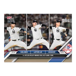 2024 Topps Now 876 Holmes / Leiter / Weaver 3 Hitless Relief Win-Free Shipping! - Picture 1 of 2