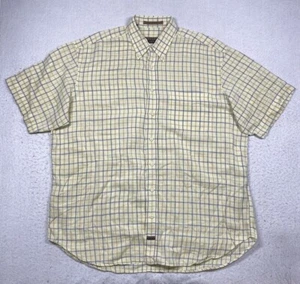 Robert Talbott Shirt Mens XL Yellow Plaid Button Down Short Sleeve - Picture 1 of 12