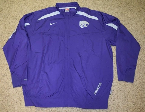 NEW Nike Kansas State Wildcats Basketball Purple Zipper Jacket Large Pockets Cover