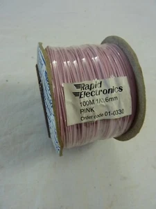 Rapid Electronics GW010330 1/0.6mm Equipment Wire Pink 100m Reel 01-0330 - Picture 1 of 2