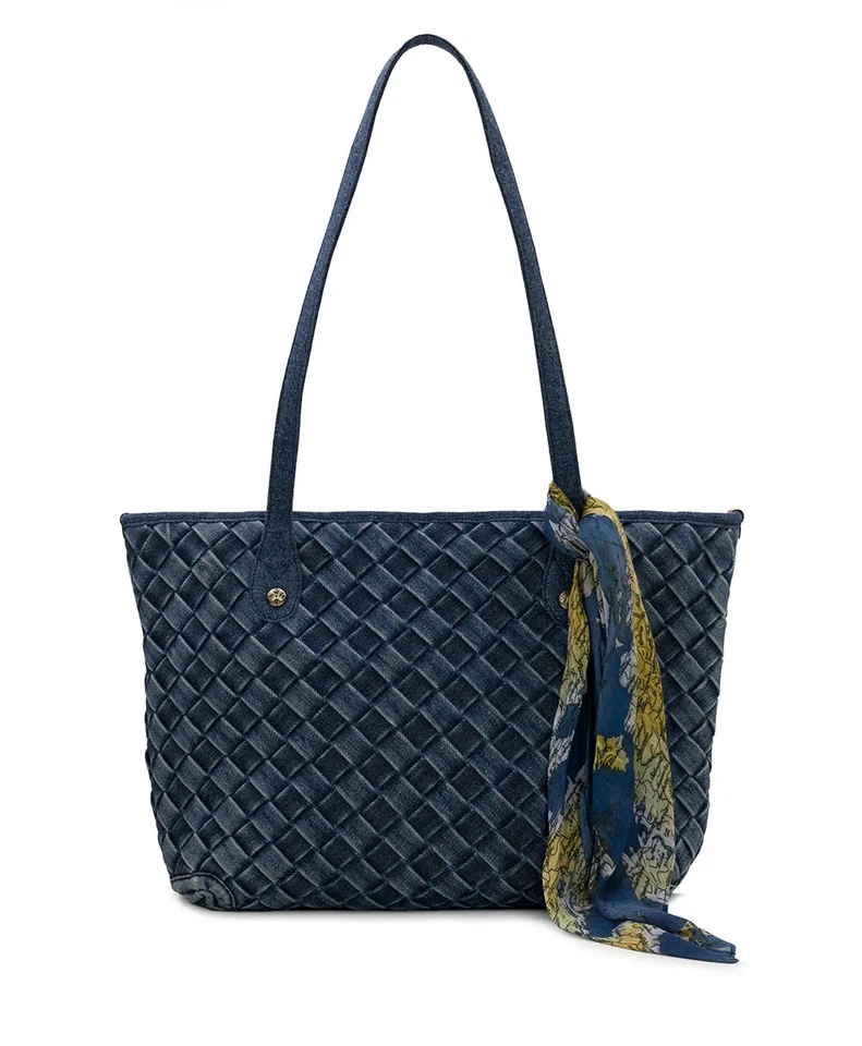 Bolso de Mano Patricia Nash Viotti Denim Bolso Grande y Bufanda ¡NUEVO CON ETIQUETAS! Foto 1 de 4
