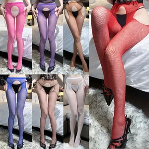 Paquete de 2 MALLAS Sexy entrepierna abierta y lateral sin entrepierna NEGRAS tirantes pantimedias - Imagen 1 de 32