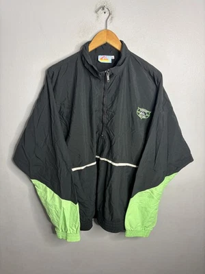 Jaqueta masculina vintage Quiksilver XL verde oceano tribo pulôver corta-vento anos 90 - Imagem 1 de 4