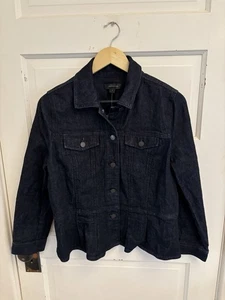 Ann Taylor Damen dunkle Waschung Jacke Stretch Größe Medium neu 129 $ - Bild 1 von 6