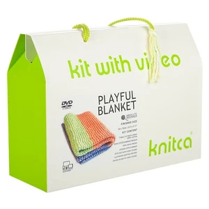 NEW Knitca Playful Blanket Knitting Kit Lime - Picture 1 of 5