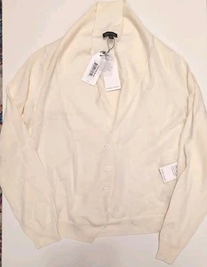 UNIVERSAL STANDARD Gr. XS Merinowolle Preppy Button Up 3 Button Cardigan Ivory - Bild 1 von 9