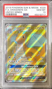 [PSA 10] Pokemon Dragonite GX #229/236 Full Art - Unified Minds 💎 - Picture 1 of 3