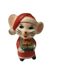 Vintage retrò antropomorfo topo di Natale plastica coin bank Hong Kong kitschy - Foto 1 di 6