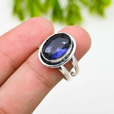 Iolite Gemstone 925 Sterling Silver Ring Handmade Jewelry Ring For Gift - Image 1 of 4