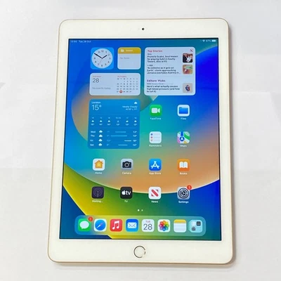 Apple iPad 9.7 2017 128GB Gold Wi-Fi 87% iOS16 Tablet - Stiff Volume Up Button - Image 1 of 4