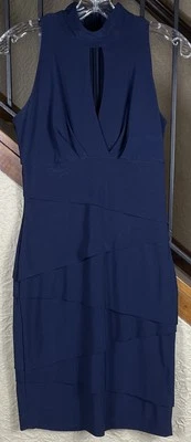 White House Black Market Navy Layered Dress Women’s 4 - Image 1 of 4