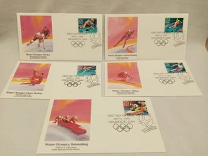 US First Day Issue Covers - Lot of 5 Covers 1992 WINTER OLYMPIC 2611-15 (FDC224) - Picture 1 of 1