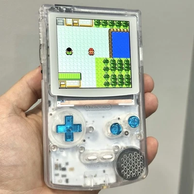 Game Boy Color FPGBC Console - IPS Screen + USB-C Rechargeable White Blue Holo - Image 1 of 4