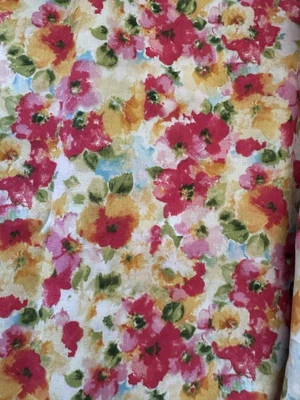 Robert Kaufman London Calling 16049 Tela Acuarela Floral Rosa Amarillo Azul Foto 1 de 3