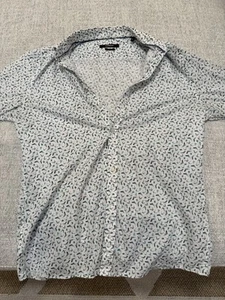 Cacharel Blue Bird Print Button Up - Picture 1 of 5