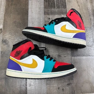 Jordan 1 Mid Bred Multi Color Sneakers Size 13 554724-125 - Picture 1 of 18
