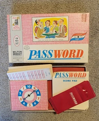 Vintage 1963 Milton Bradley Company PASSWORD Board Game 4260 *COMPLETE* ~ USA  - Image 1 of 4