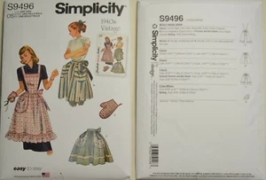 Delantal Simplicity- 9496 - Misses' vintage década de 1940 - Imagen 1 de 1
