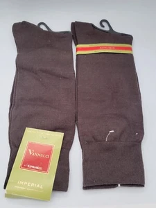 Vannucci Designer Dress Socks Mens.KING SIZE-BROWN- QTY:2 - Picture 1 of 4