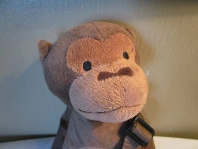 Mochila de segurança infantil Gold Bug trela macia marrom macaco chimpanzé bolsa 12" - Imagem 1 de 4