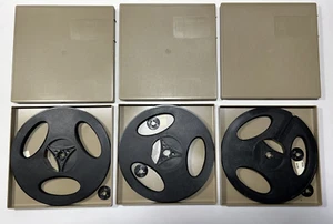 BAIA 400 Foot Black 7" Reels with Hard Tan Cases Lot of 3 - Picture 1 of 4