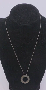 L - COLLAR DE PLATA ESTERLINA MWS VINTAGE con COLGANTE DE ANILLO, ESPERANZA, SUEÑO, CREE - Imagen 1 de 6
