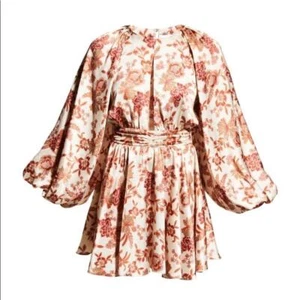 Neu mit Etikett Misa Los Angeles Kara Kleid aus fallendem geblümtem Satin - Bild 1 von 9