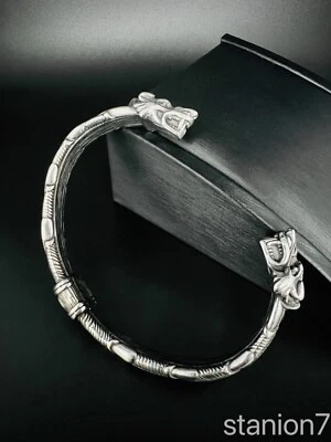 Tiger Kopf Armreif Wikinger Tier Knoten Totenkopf Armband Schmuck Biker 107 - Bild 1 von 4