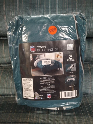 NEW Philadelphia EAGLES NFL Unisex-Adult Comforter and Sham Set Twin Full Bed Cover