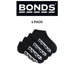 Bonds Kids Logo Cushioned Low Cut Socks Cotton Comfy Cushioning 4 Pack RXTV4W - Picture 1 of 3