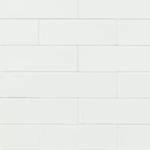 SAMPLE - Peel and Stick 2x6 Ice White Glass Subway Mosaic Wall Tile - Picture 1 of 3